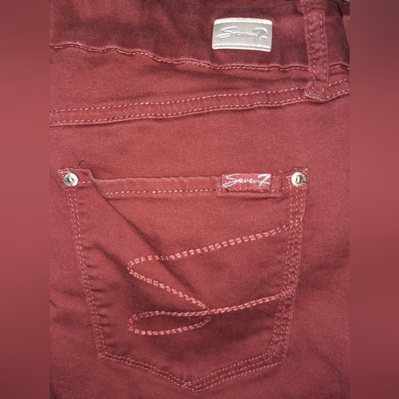Seven7 High Rise Tummyless Slimming Brick Red Skinny Jeans size 12 EUC - Picture 2 of 11